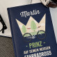 Prinz auf seinem Fahrradross - Notizbuch A5 mit Aufdruck