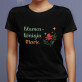 Blumenkönigin - Schwarzes T-Shirt für Damen