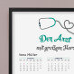 Arzt mit großem Herzen - Kalender im Rahmen