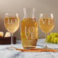 LOVE - Weinkaraffe und zwei Weingläser - Set mit Gravur
