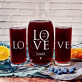 LOVE - Set: Karaffe und zwei Gläser mit Gravur