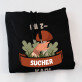 Pilzsucher - Schwarzer Kapuzenpullover für Herren