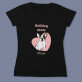 Bulldog mom - Schwarzes T-Shirt für Damen