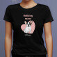 Bulldog mom - Schwarzes T-Shirt für Damen