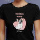 Bulldog mom - Schwarzes T-Shirt für Damen