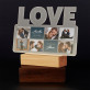 Liebe collage - Druck auf Acrylglas mit LED Beleuchtung - Wort LOVE
