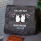 Mein Pinguin - Decke mit Stickerei