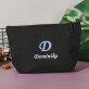 Namensmonogramm - Dunkelblaue Kosmetiktasche