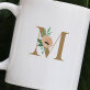 Monogramm Blumen - personalisierte Tasse
