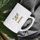 Monogramm Blumen - personalisierte Tasse