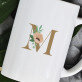 Monogramm Blumen - personalisierte Tasse