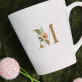 Monogramm Blumen - personalisierte Tasse