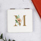 Monogramm Blumen - Taschenspiegel