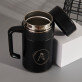Monogramm im Kreis Blumen - Thermobecher 400 ml