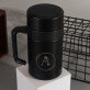 Monogramm im Kreis Blumen - Thermobecher 400 ml