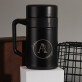 Monogramm im Kreis Blumen - Thermobecher 400 ml
