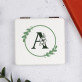 Monogramm im Kreis Blumen - Taschenspiegel