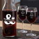 Mr & Mrs right - Weinkaraffe und zwei Weingläser - Set mit Gravur