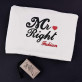 Mr Right - Handtuch mit Stickerei