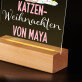 Katzen-Weihnachten - Druck auf Acrylglas mit LED Beleuchtung