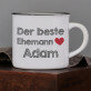 Der beste ehemann - Keramikbecher mit schwarzem Rand