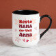 Die beste Mama der Welt - Ein Becher mit farbigem rand