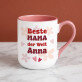 Die beste Mama der Welt - Ein Becher mit farbigem rand