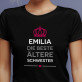 Beste schwester - Schwarzes T-Shirt für Damen