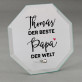 Bester Papa der Welt - Glastrophäe mit Aufdruck