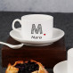 Unsere Namen - Zwei Tassen mit Untertasse