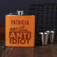 Not antisocial - Flachmann im Lederetui