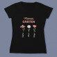 Mamas garten 3 blumen - Schwarzes T-Shirt für Damen