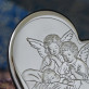 Taufe - Engel mit Kindern - Herz - Silbernes Bild mit Gravur