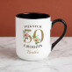 Zum 50. Geburtstag blumen - Ein Becher mit farbigem rand