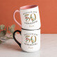 Zum 50. Geburtstag blumen - Ein Becher mit farbigem rand