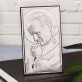 Erstkommunion - Dank an die Patentante - Papst - Silbernes Bild mit Gravur