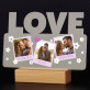 Polaroids blumen - Druck auf Acrylglas mit LED Beleuchtung - Wort LOVE