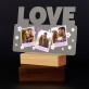 Polaroids blumen - Druck auf Acrylglas mit LED Beleuchtung - Wort LOVE