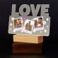 Polaroids blumen - Druck auf Acrylglas mit LED Beleuchtung - Wort LOVE