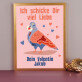 ich schicke Dir viel Liebe - Kunstdruck mit Rahmen
