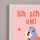 ich schicke Dir viel Liebe - Kunstdruck mit Rahmen