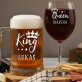 Queen, king - Set aus Becher und Weinglas