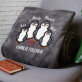 Pinguin-Familie - Decke mit Stickerei