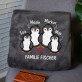Pinguin-Familie - Decke mit Stickerei