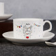Rentier Zeichen - Zwei Tassen mit Untertasse