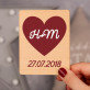 Herz + Datum - Holzmagnet Herz + Datum - Holzmagnet