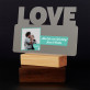 Herz mit foto - Druck auf Acrylglas mit LED Beleuchtung - Wort LOVE
