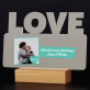 Herz mit foto - Druck auf Acrylglas mit LED Beleuchtung - Wort LOVE