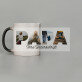 Buchstaben collagen papa - Zaubertasse