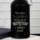 Super Mama, Super Ehefrau - Wasserflasche 0,4l mit Karabinerhaken
